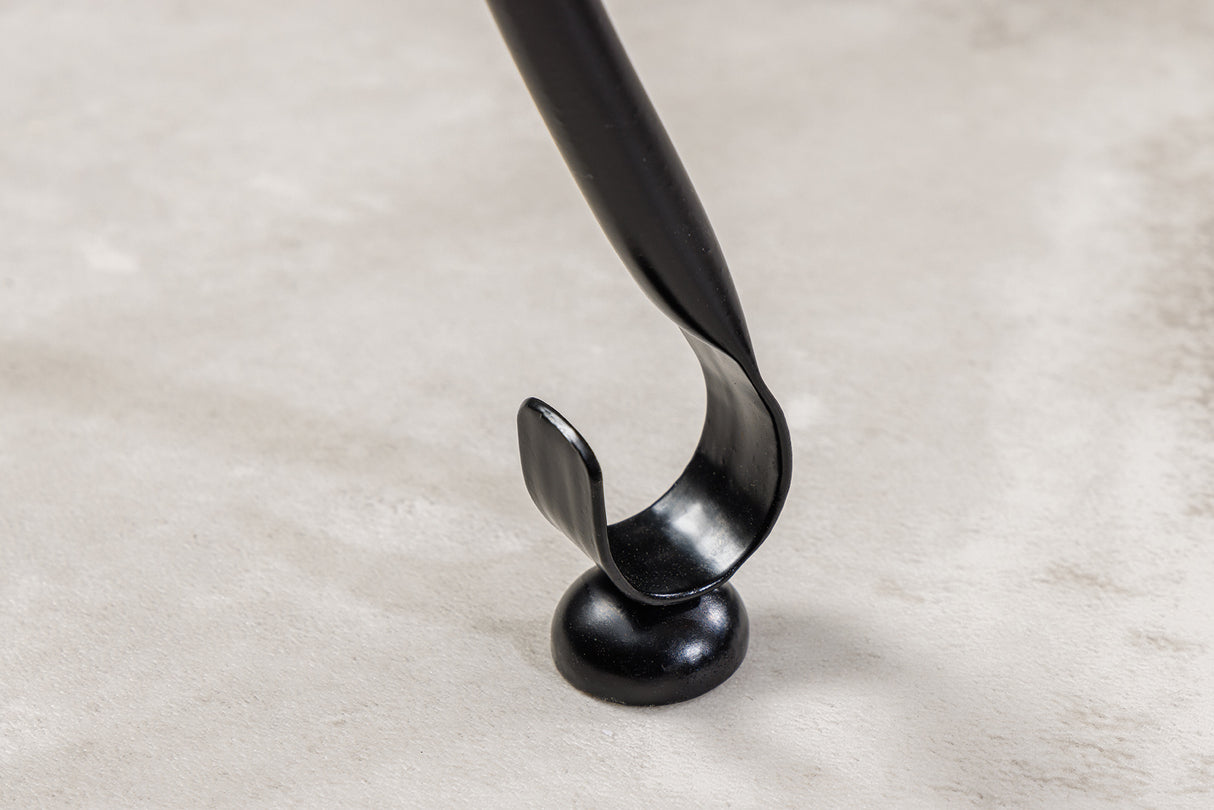 Side table MARRAKESH 50cm silver hammer stroke design removable tray