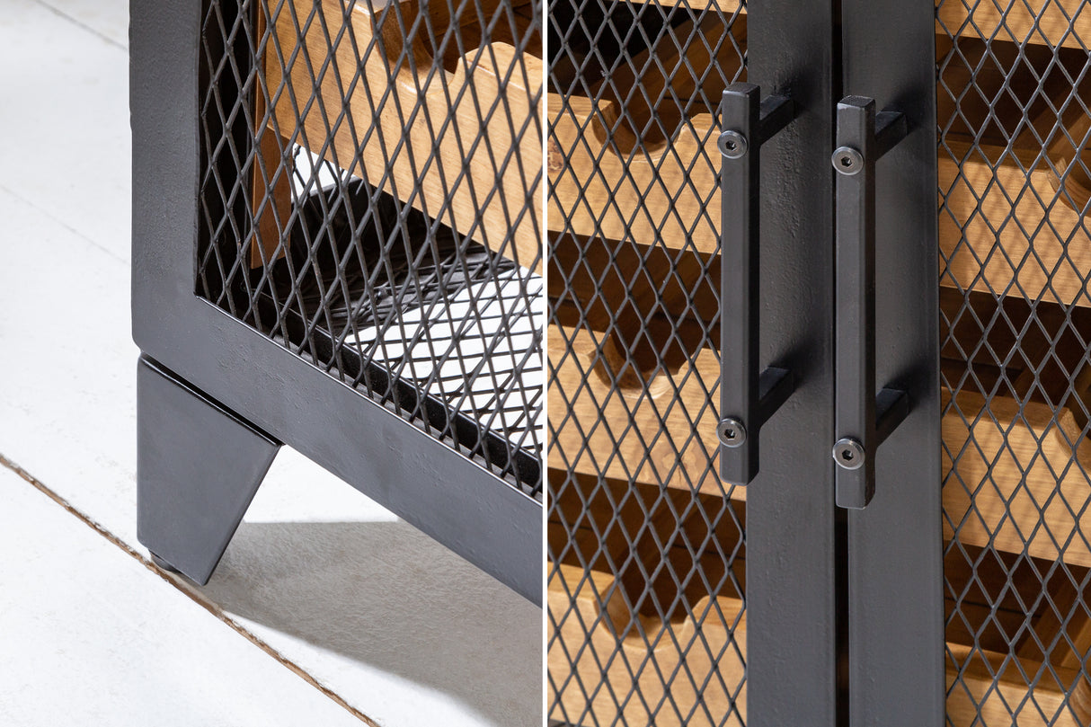 Wine cabinet BODEGA 130cm for 55 bottles pine wood natural