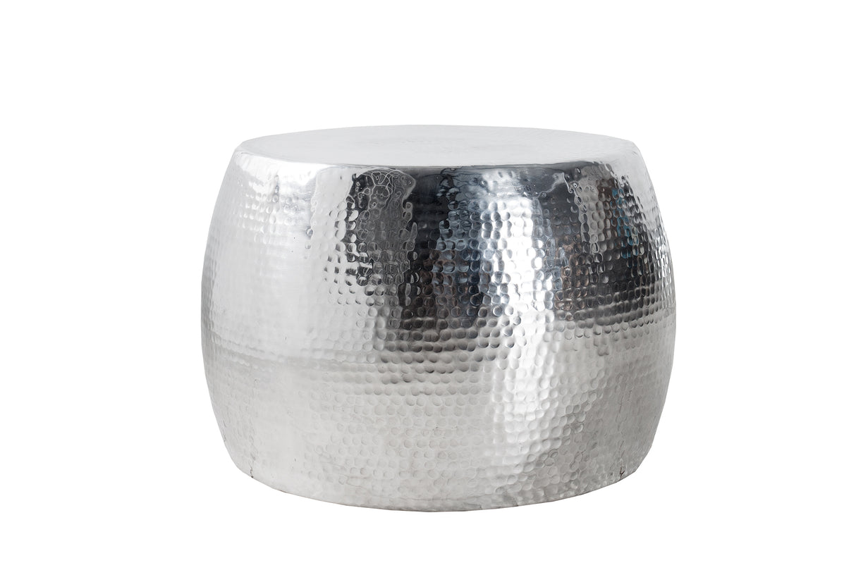 Couchtisch ORIENT 60cm Hammerschlageffekt silber