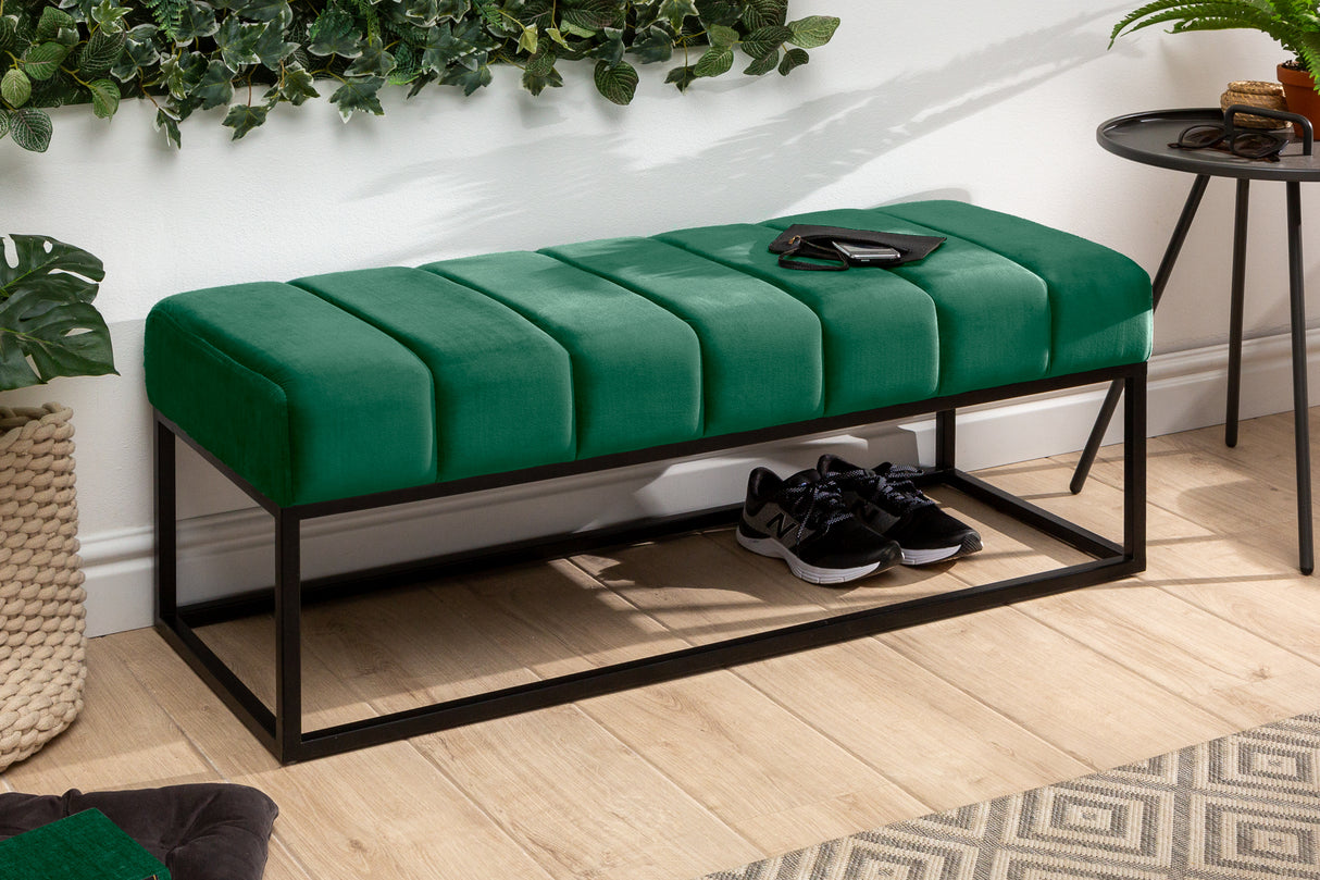 Bank PETIT BEAUTE 110cm Samt smaragdgrün