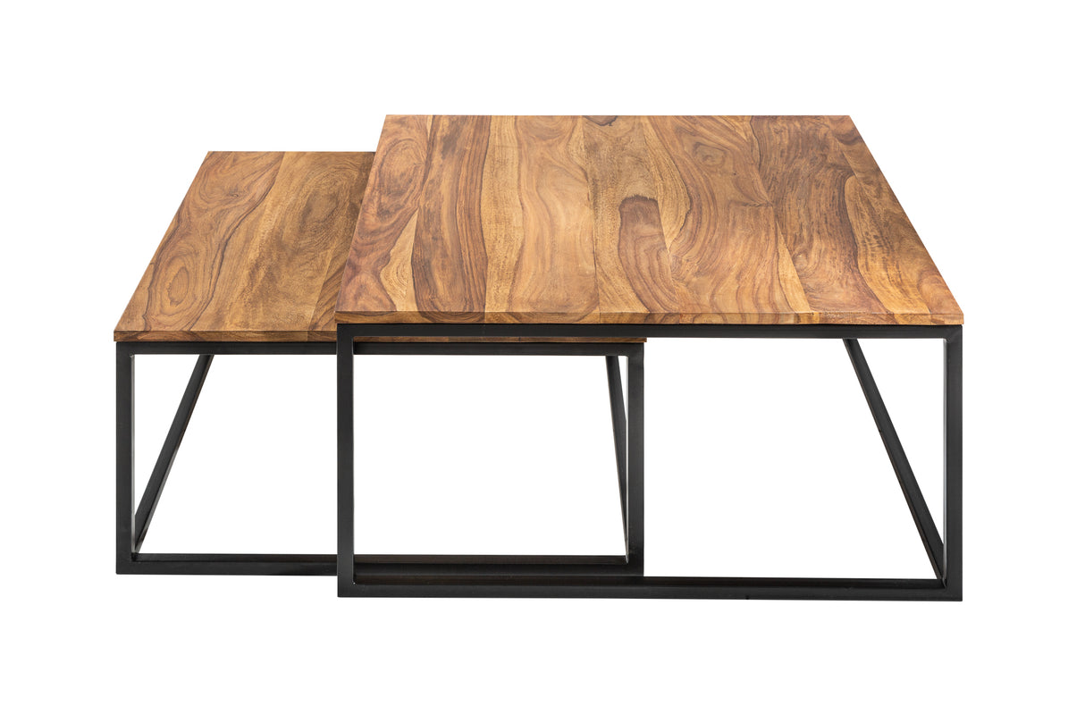 Couchtisch ELEMENTS 55-65cm 2er Set Sheesham Holz