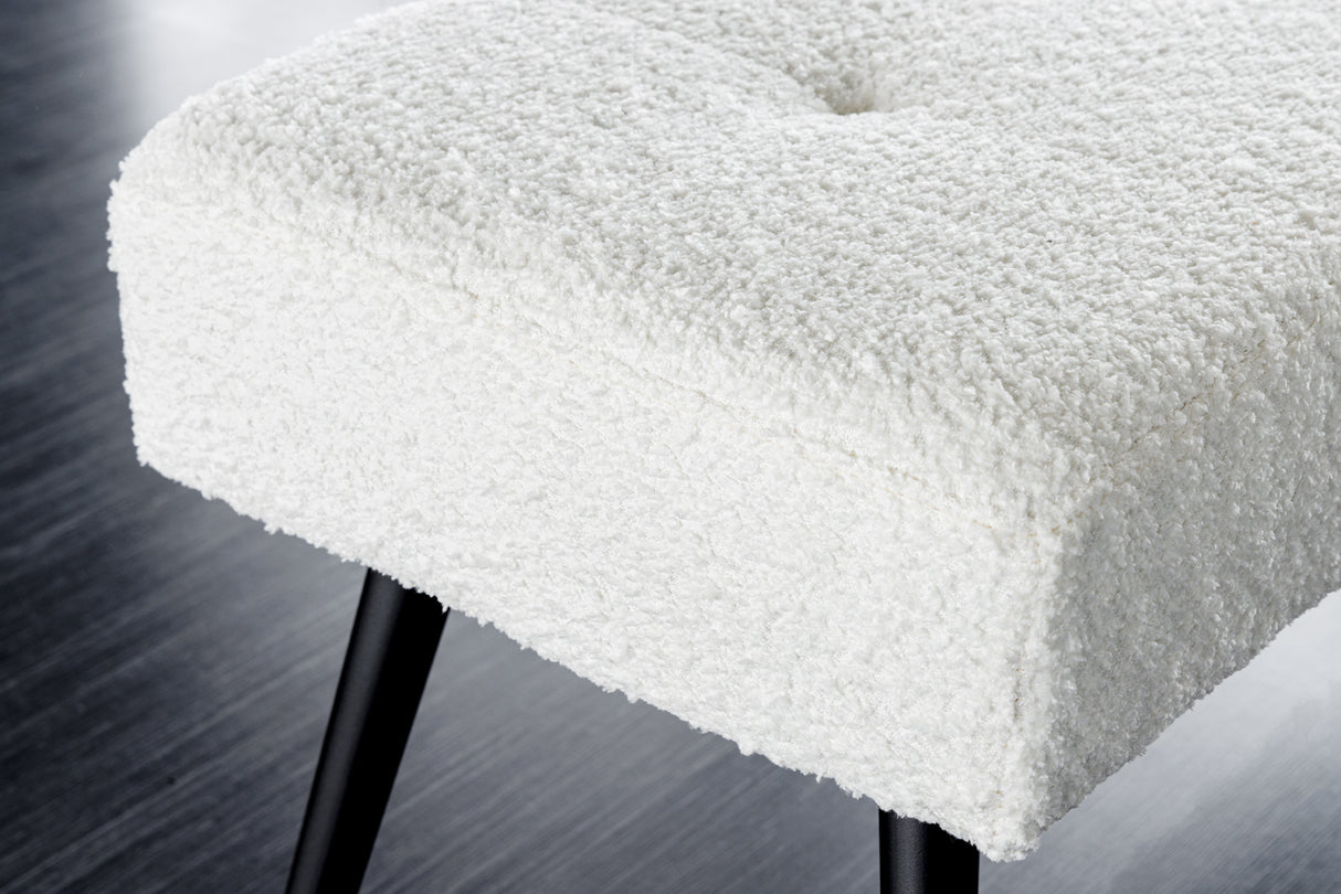 Bank BOUTIQUE 100cm Bouclé weiß