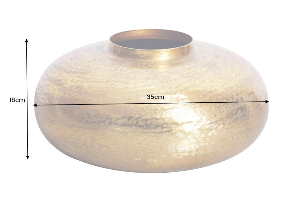 Vase ABSTRACT ORIENT 35cm with hammer stroke effect gold