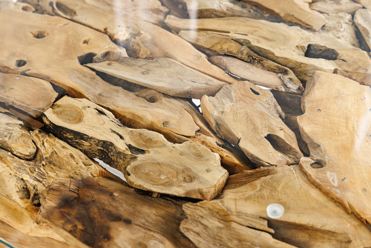 Couchtisch RIVERSIDE 80cm Teakholz ohne Glasplatte