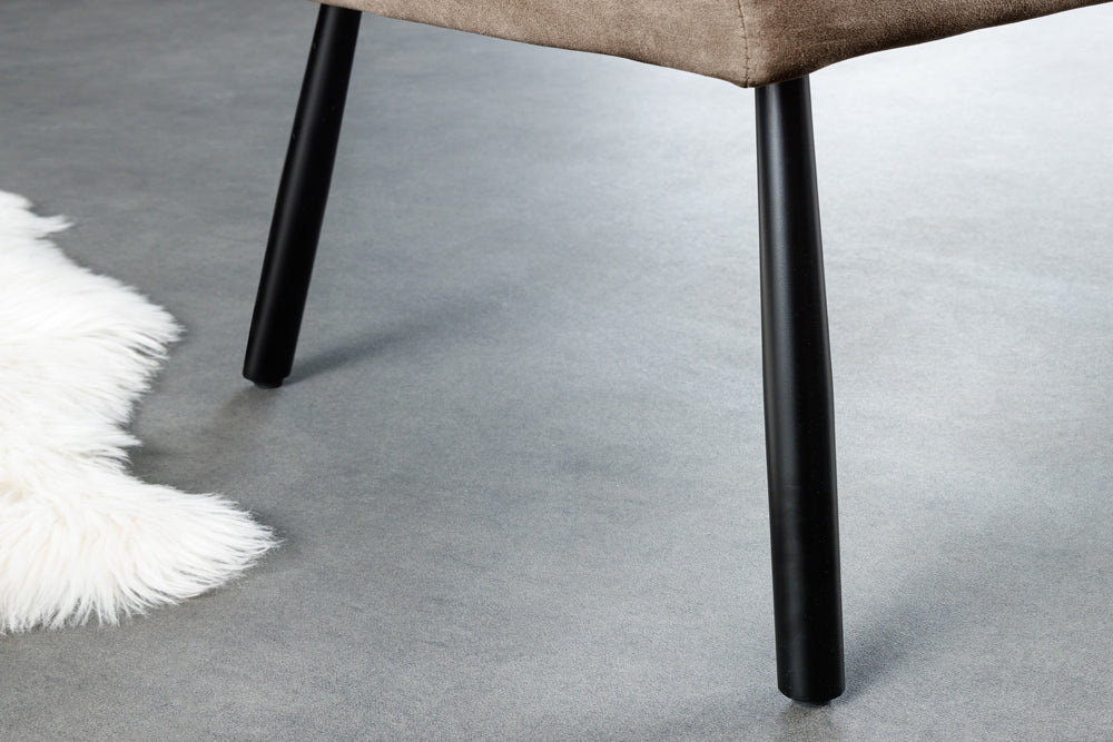 Bench BIG GEORGE 160cm flat woven fabric spring core velvet taupe brown