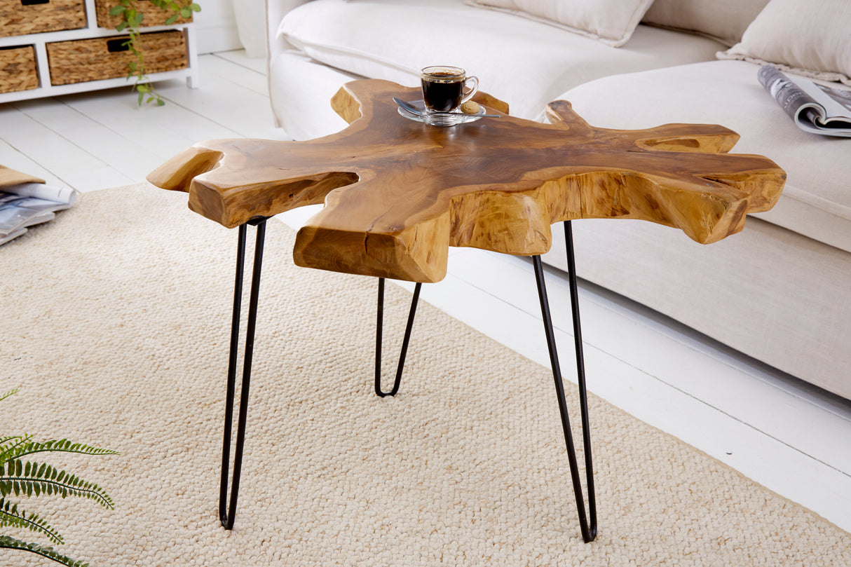 Couchtisch WILD 60cm massives Teakholz
