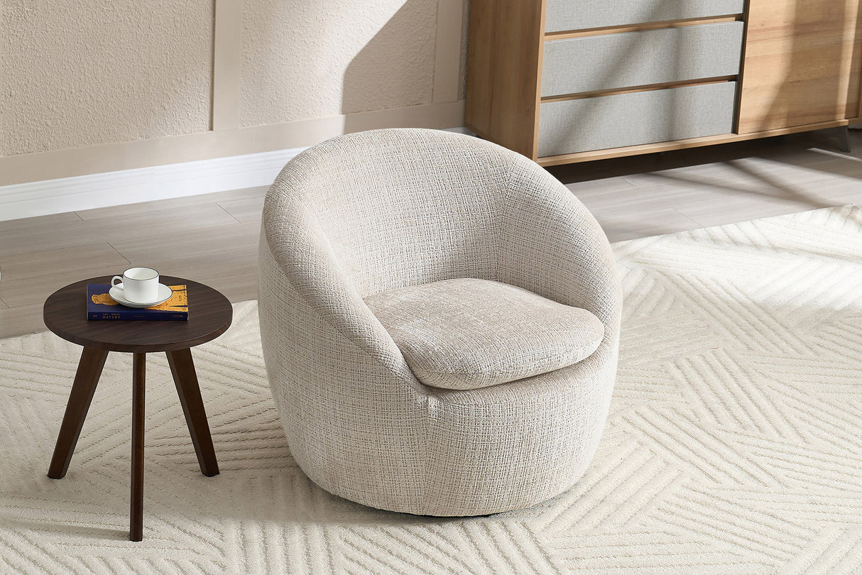 Armchair ALPINE 360° rotatable textured fabric beige
