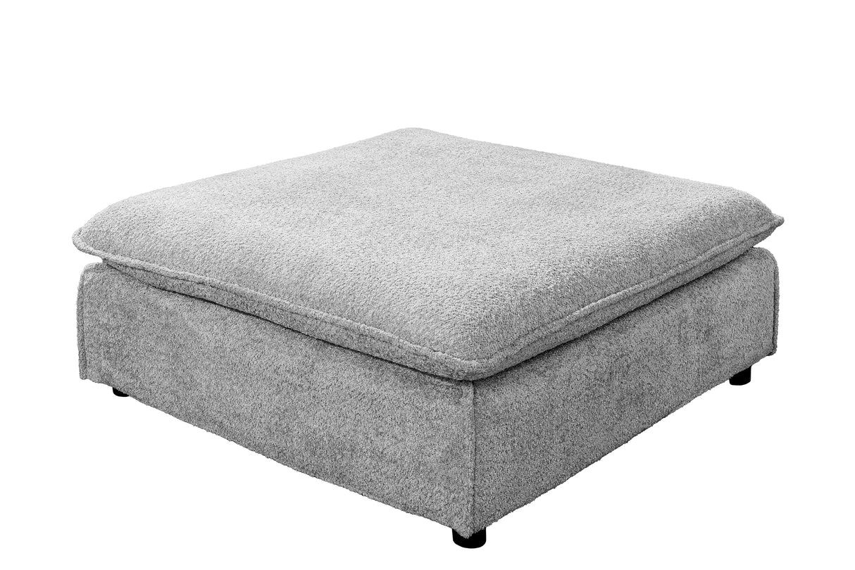 Hocker HEAVEN 100cm abnehmbarer Bezug Bouclé grau