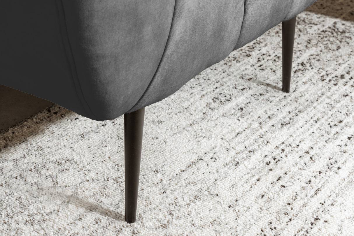 Sessel NOBLESSE Samt grau mit schwarzen Füßen