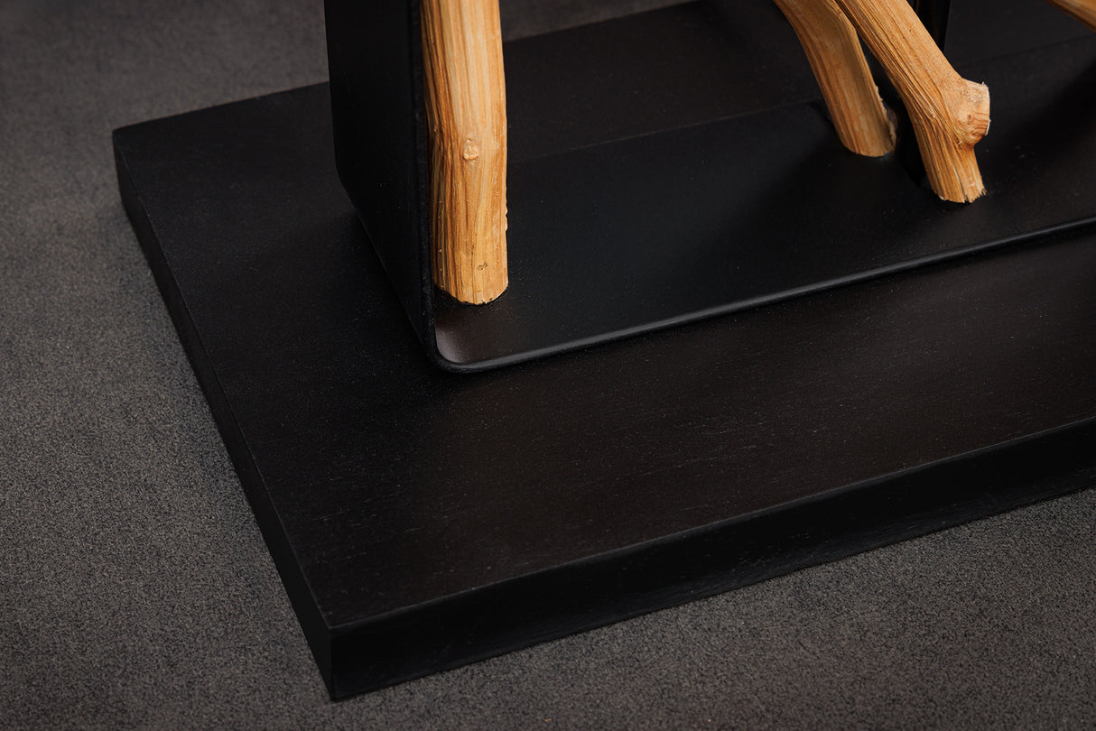 Stehleuchte EUPHORIA 165cm Lampenschirm beige Longanholz natur