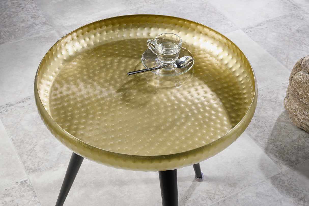 Beistelltisch ORIENT 55cm Hammerschlag Design Messing gold