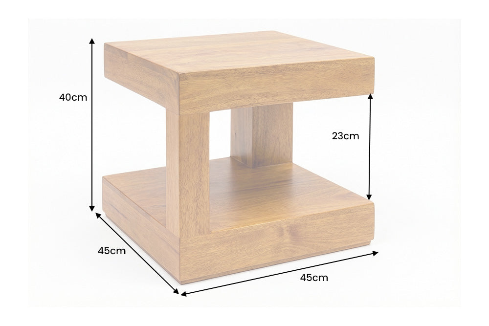 Couchtisch GIANT 45 cm mit Stauraum Mangoholz honigfarben braun
