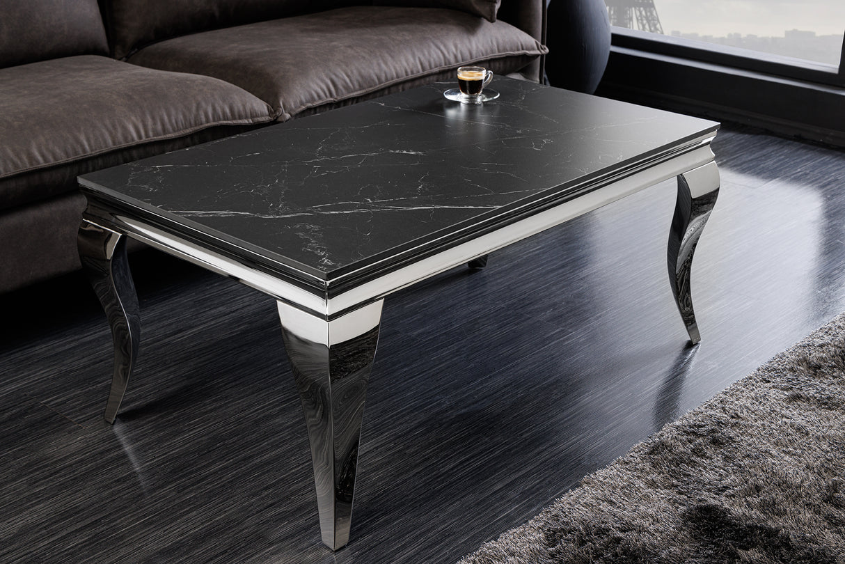 Coffee table MODERN BAROCK 100cm chrome sintered stone