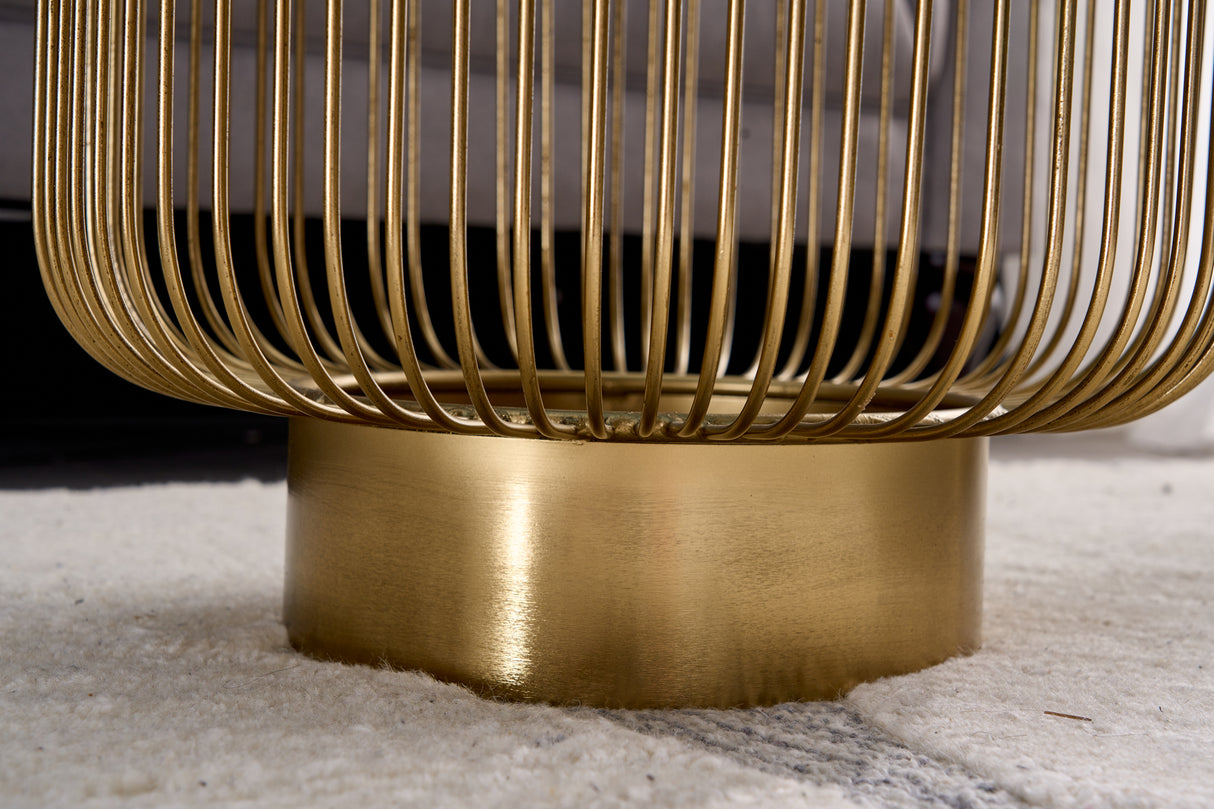 Coffee table VARIATION 40cm gold with black glass