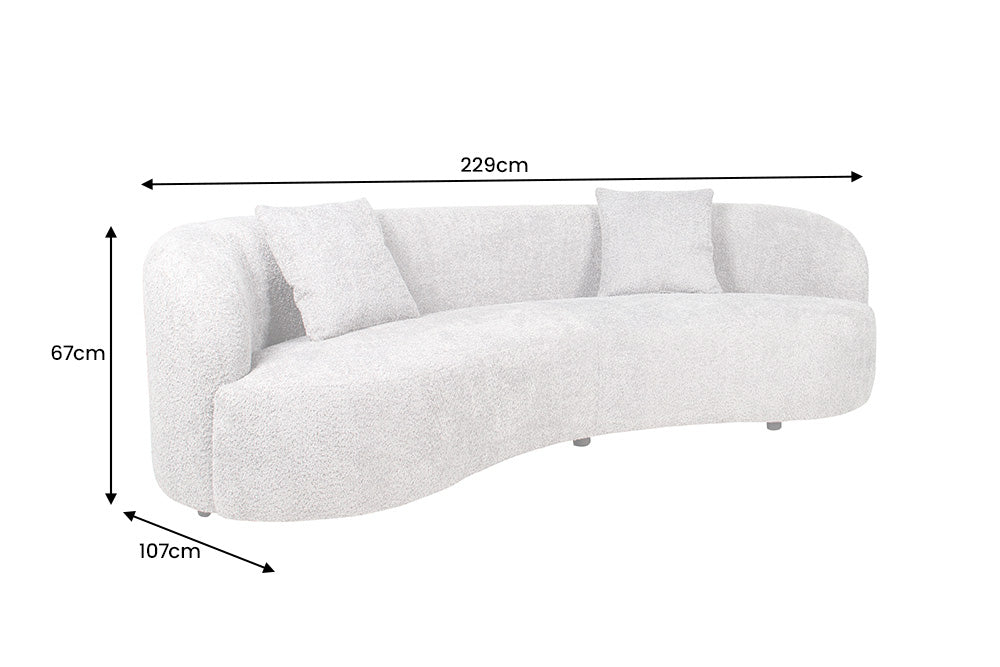Sofa ATELIER 230cm 3-seater bouclé beige