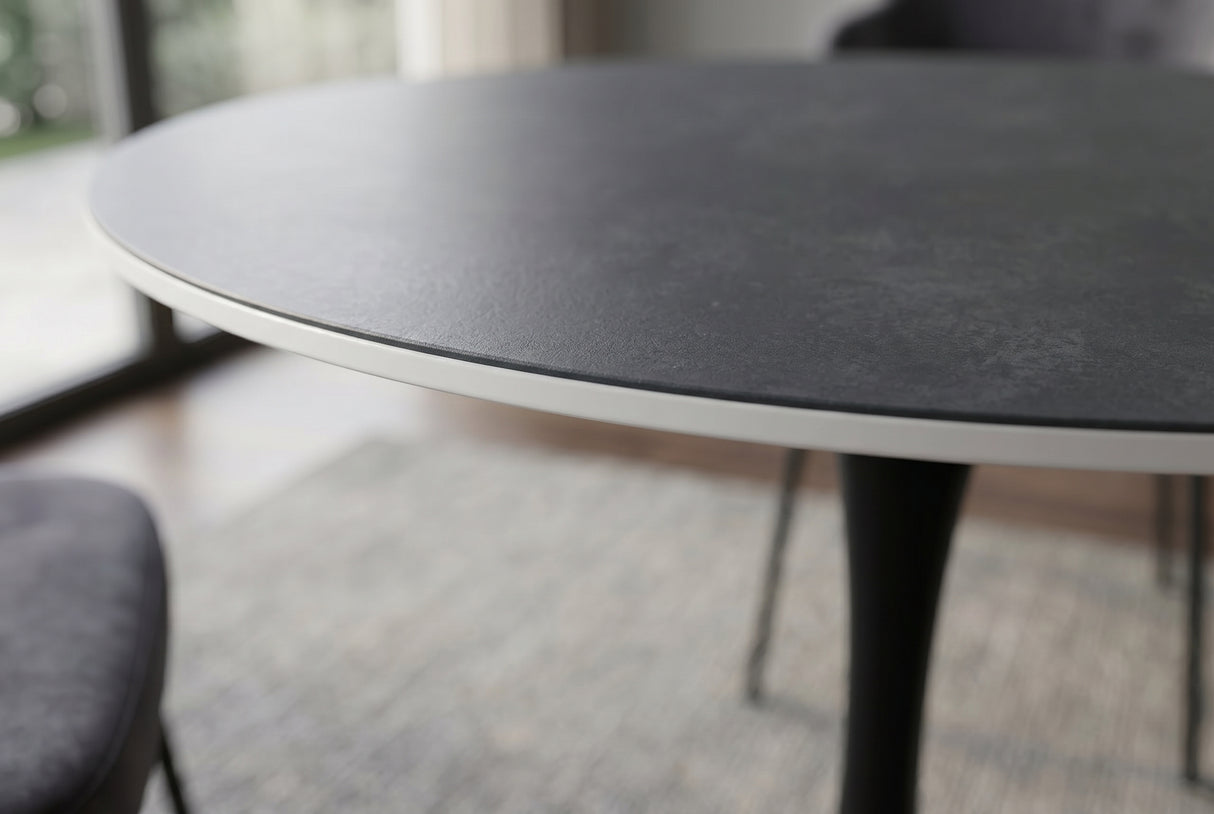 Bistro table LYON 80cm round ceramic grey