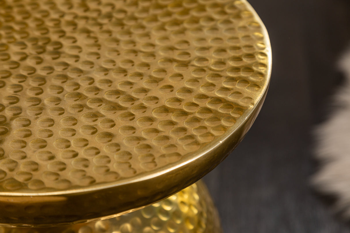 Beistelltisch ORIENT 50cm mit Hammerschlageffekt gold