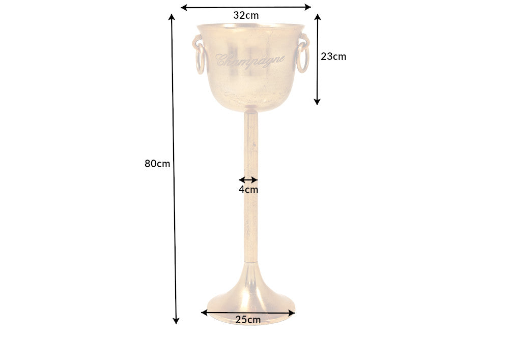 Sektkühler CHAMPAGNE 80cm antik gold