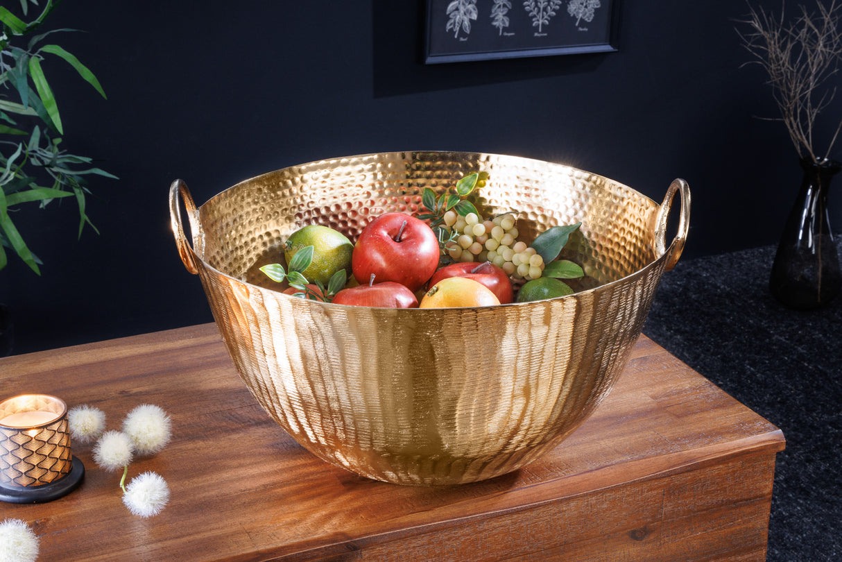 Decoration bowl ORIENT 40cm with hammer stroke effect gold