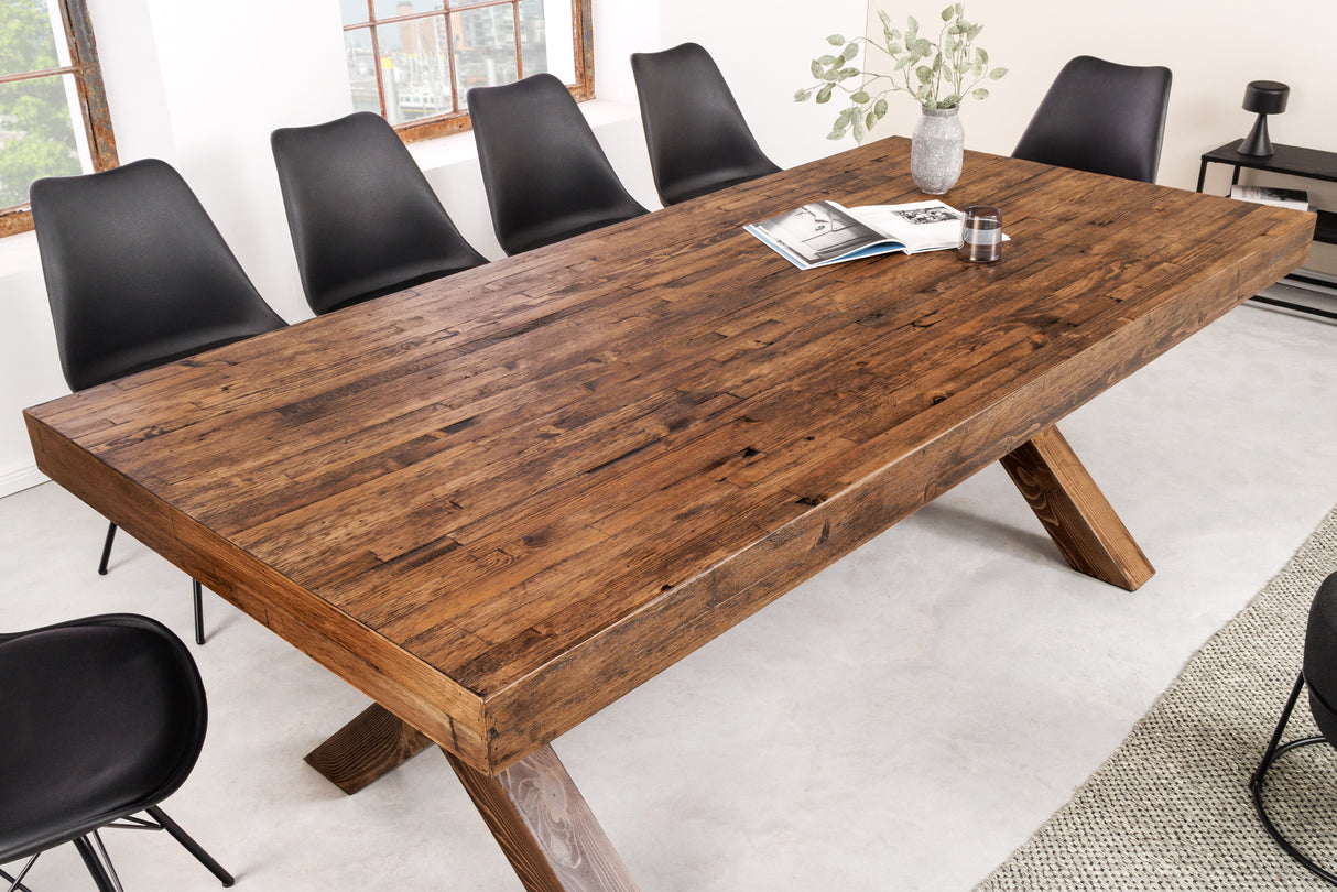 Dining table GOLIATH 210cm pinewood natural black