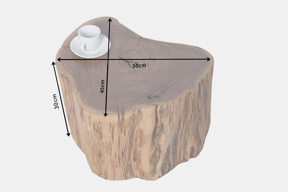 Side table PURE 30cm trunk massive acacia wood