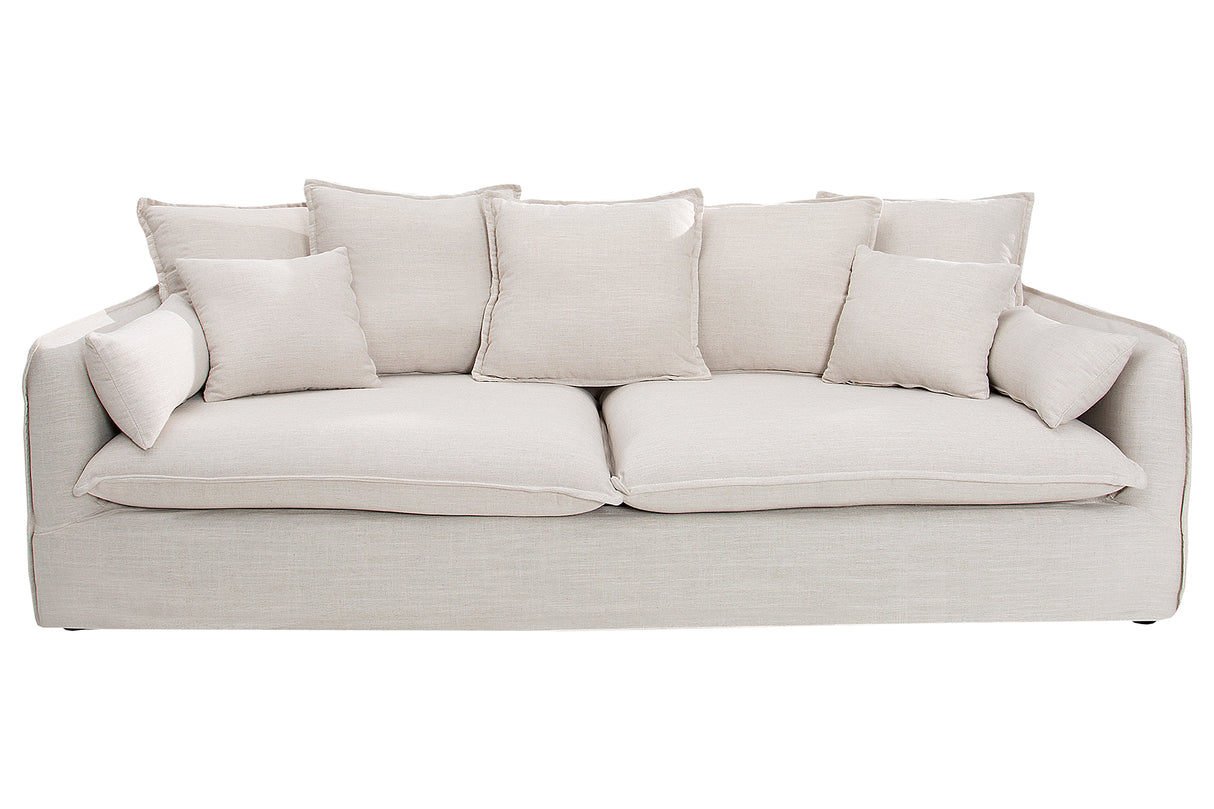 Sofa HEAVEN 200cm 3-seater spring core removable cover linen nature