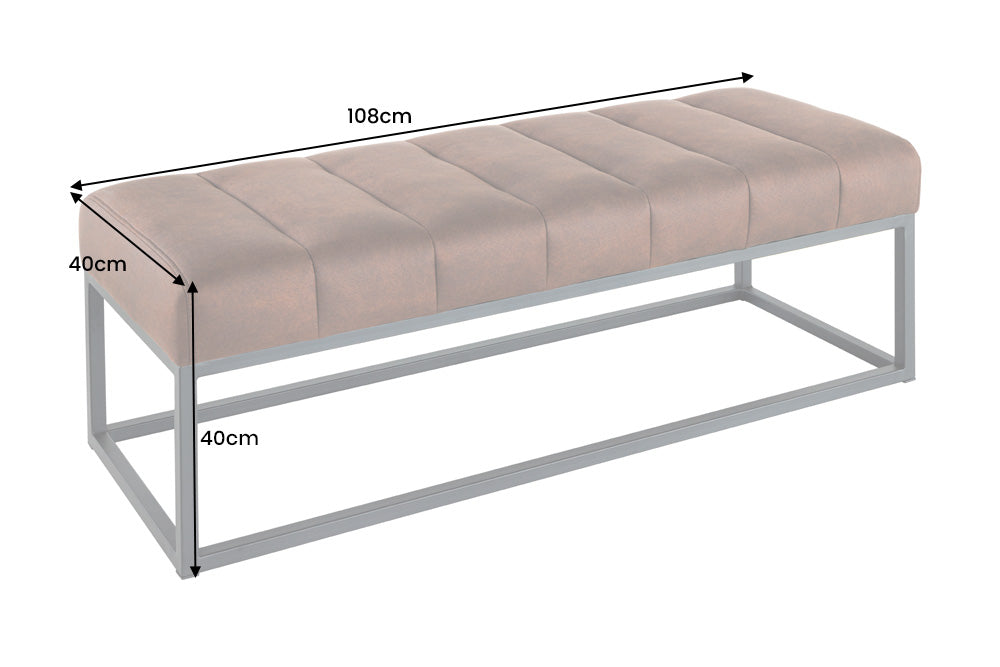 Bench PETIT BEAUTÉ 110cm microfibre antique brown