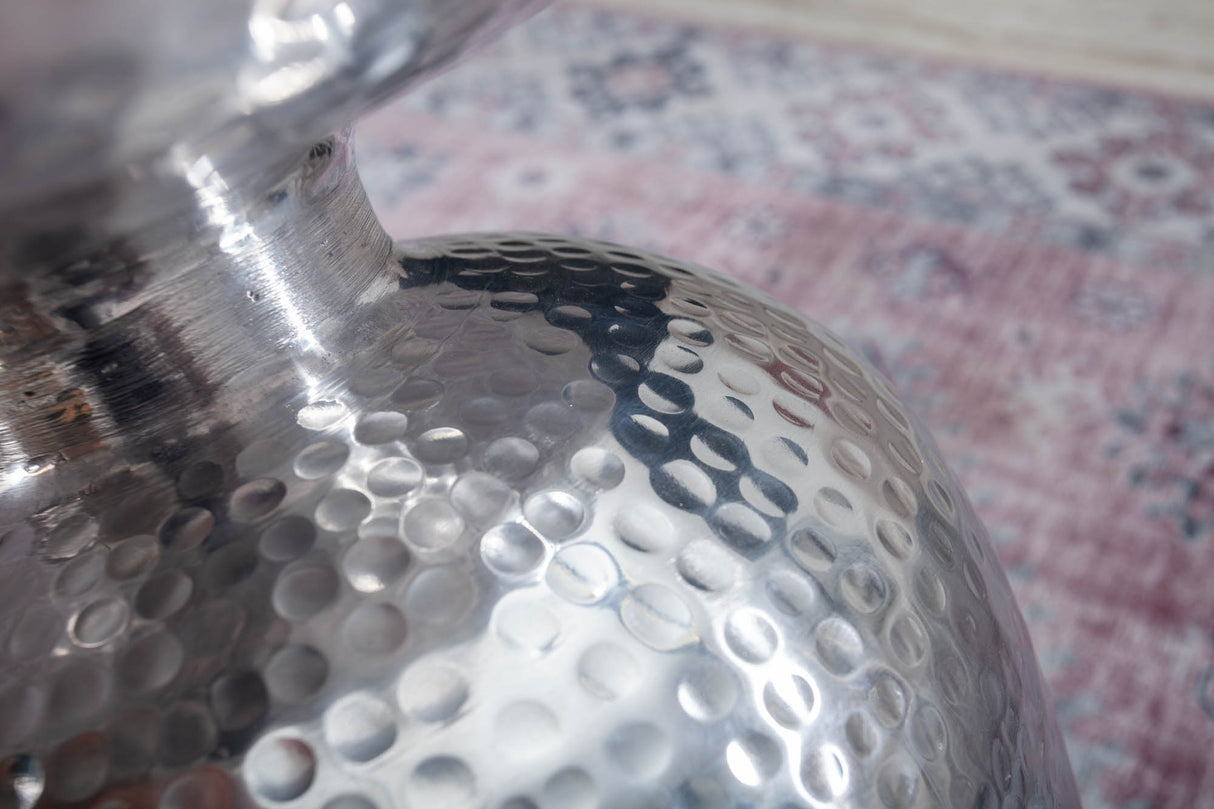 Beistelltisch ORIENT 50cm mit Hammerschlageffekt silber