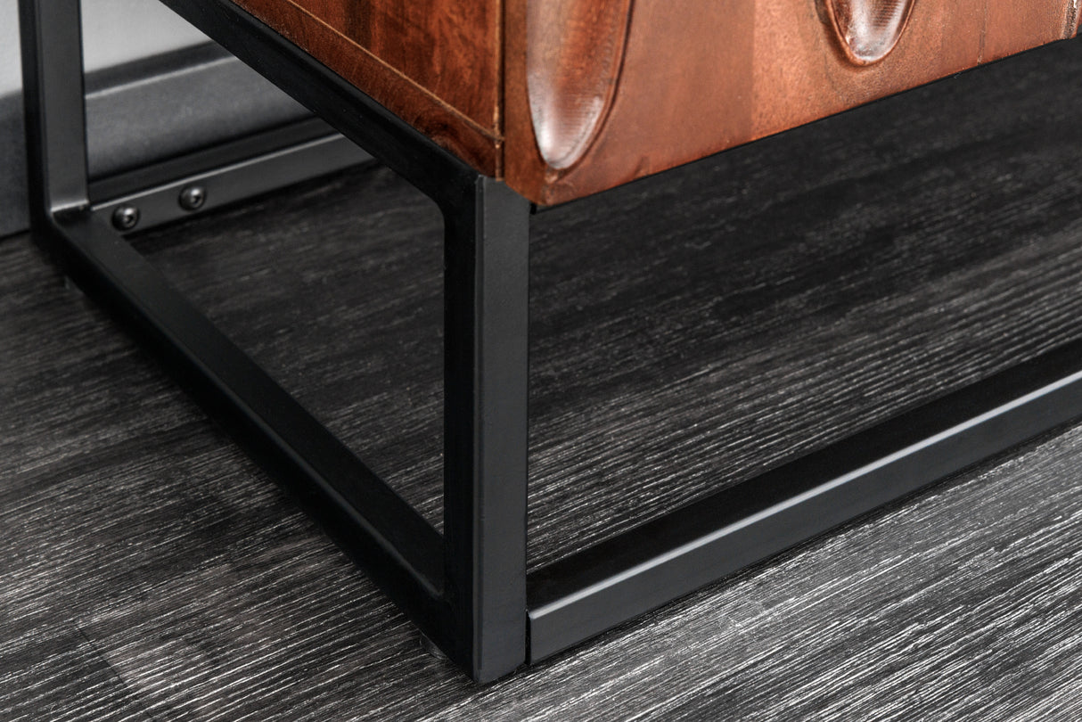 Highboard DUNE 120cm 3D acacia wood dark walnut brown