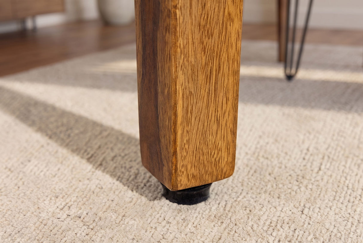 Chair MAKASSAR 80cm microfibre brown and sheesham wood brown stone finish