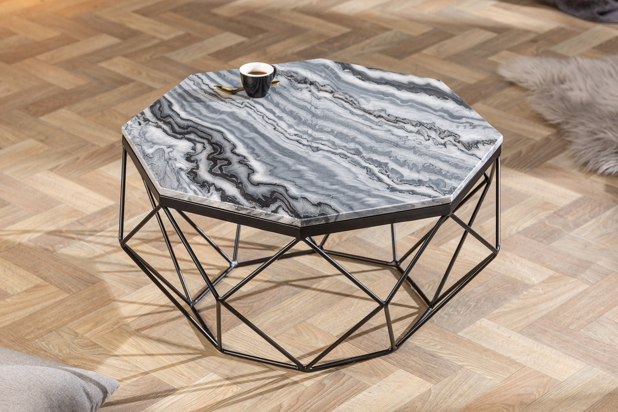 Couchtisch DIAMOND 70cm Marmor grau
