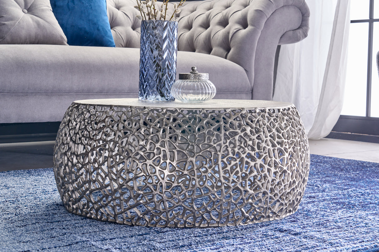 Couchtisch ABSTRACT LEAF 75cm silber