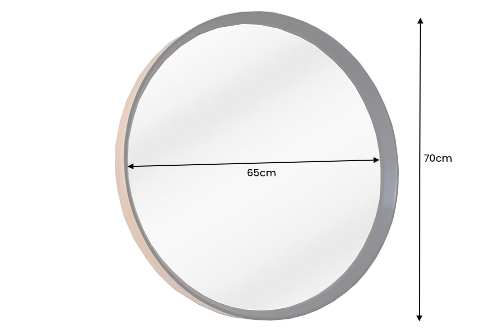 Wandspiegel AMSTERDAM 70cm rund Eiche schwarz