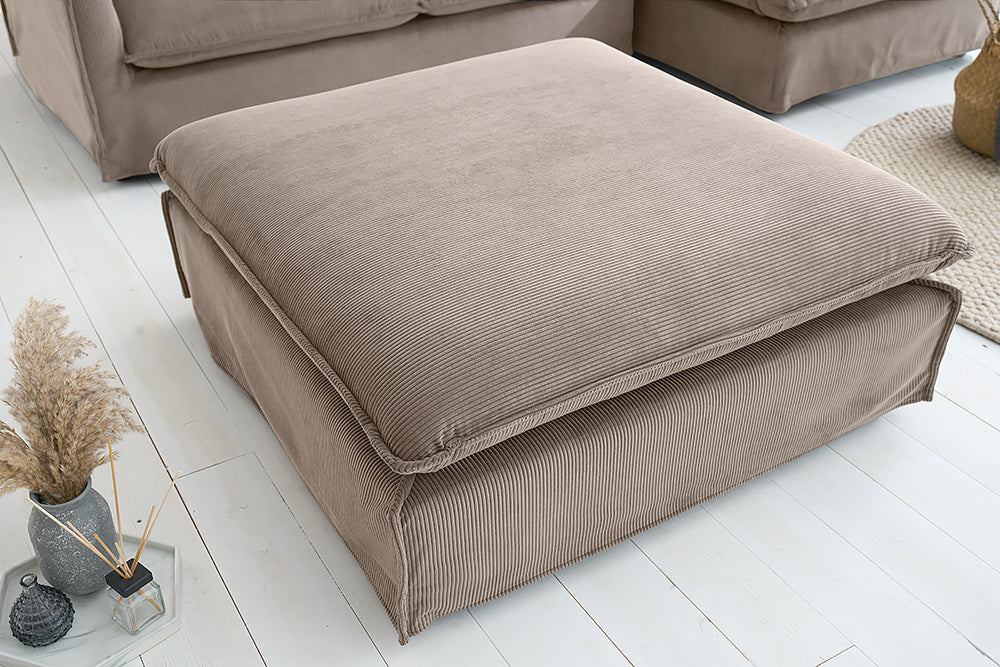 Stool HEAVEN 100cm removable cover cord greige