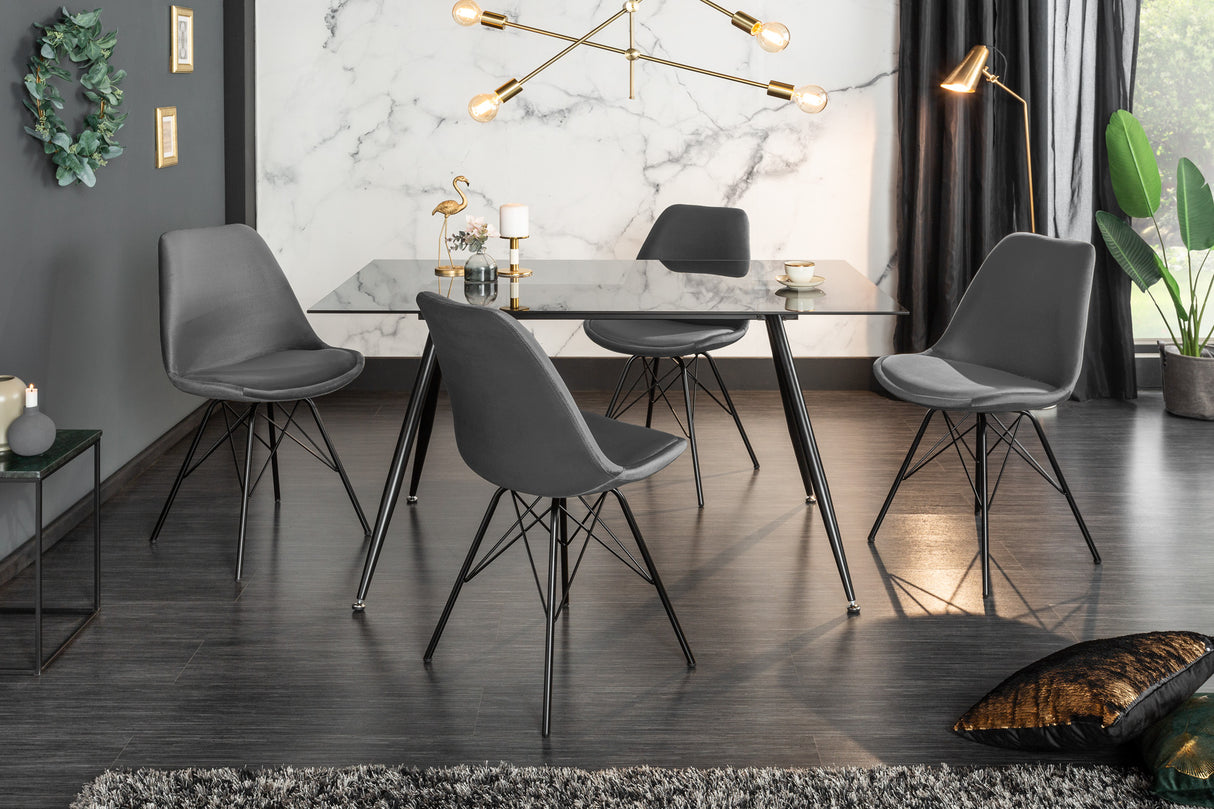 Chair SCANDINAVIA MEISTERSTÜCK velvet grey