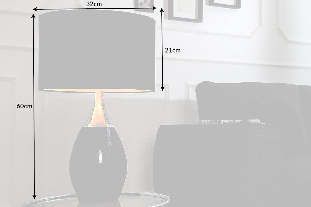 Table lamp CARLA 60cm linen shade black
