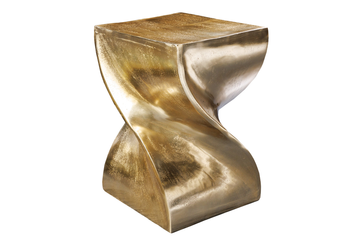 Hocker Beistelltisch TWIST 45cm gold Aluminium