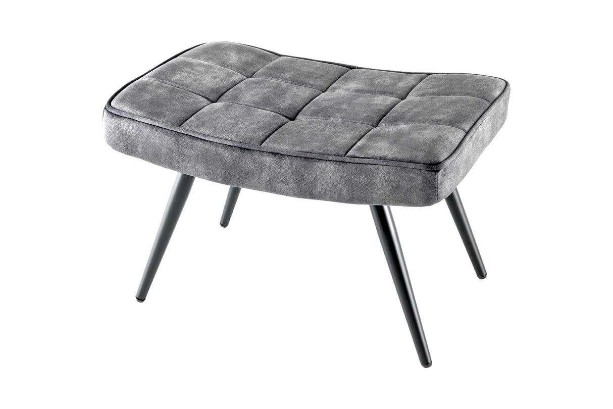 Stool SCANDINAVIA 40cm velvet grey