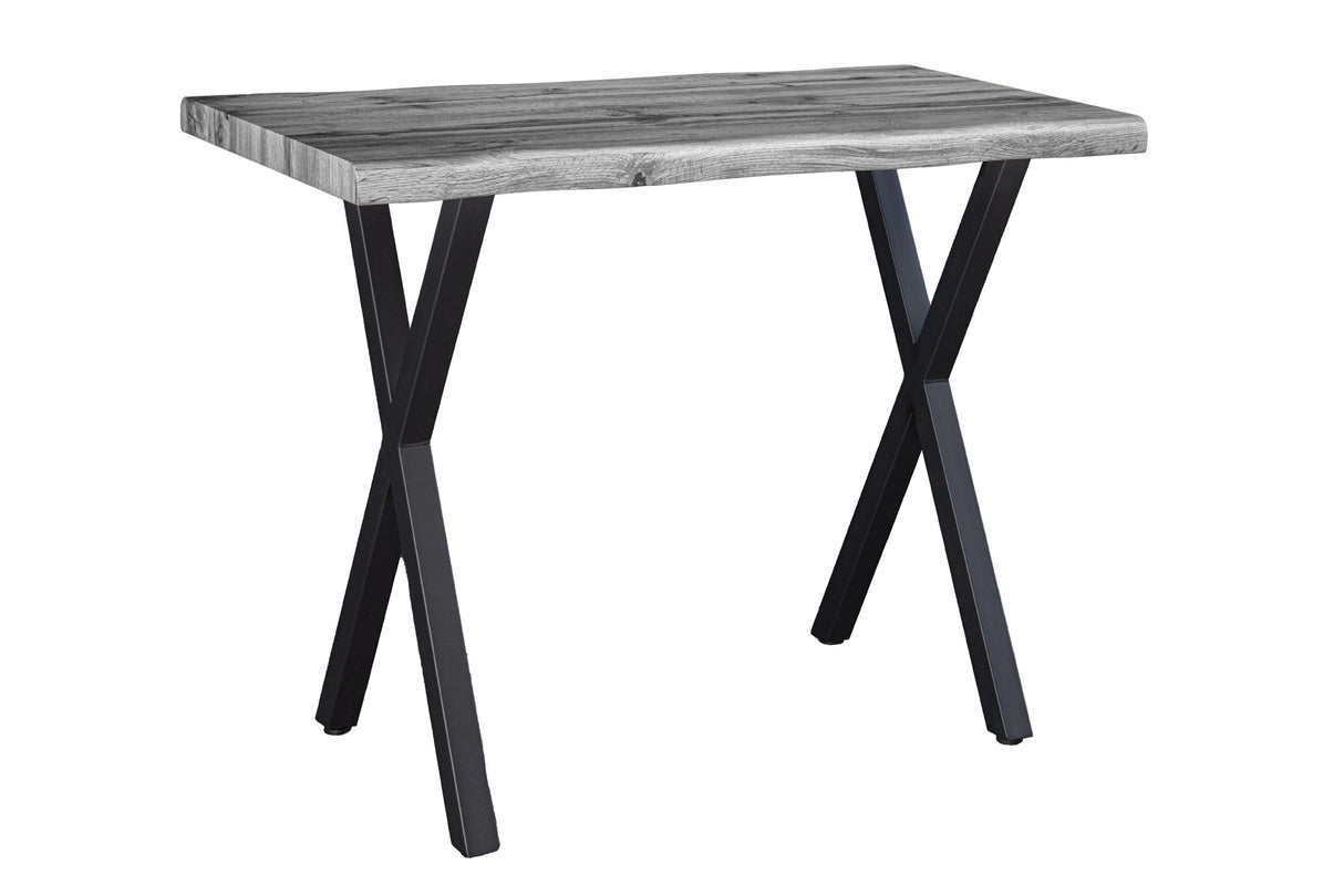 Bartisch WILD 120cm Tischplatte 40mm X-Beine Wildeicheoptik grau