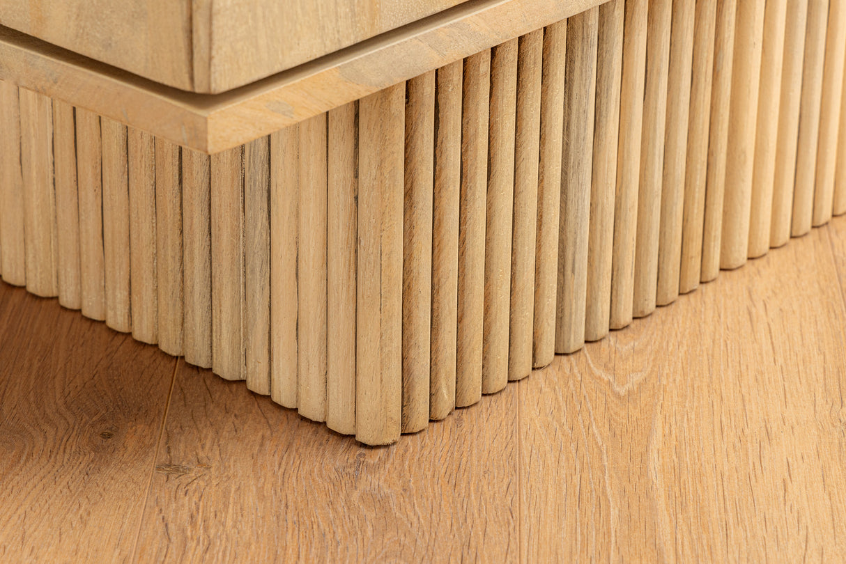 Bar cabinet ART DECO 140cm 3D mango wood whitewashed