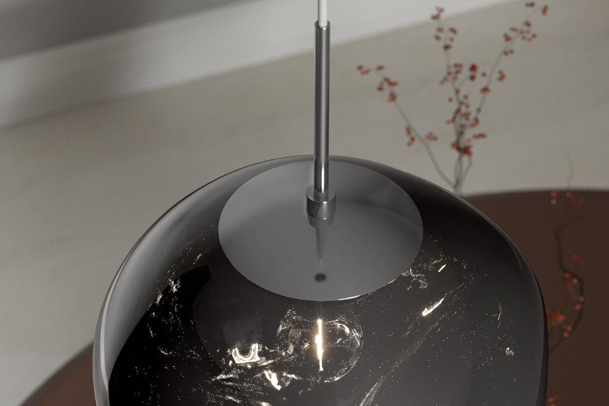 Pendelleuchte LIQUID DIAMOND 35cm Glas Rauchoptik