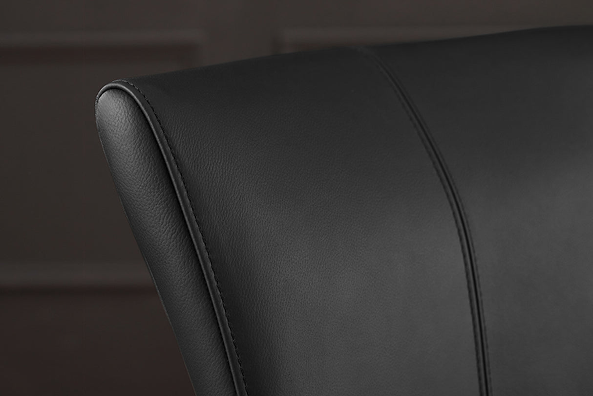 Freischwinger Stuhl SAMSON Echtleder schwarz mit schwarzem Griff