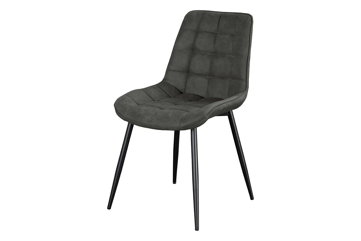 Stuhl ROADSTAR Microfaser dunkelgrau mit schwarzen Metallbeinen