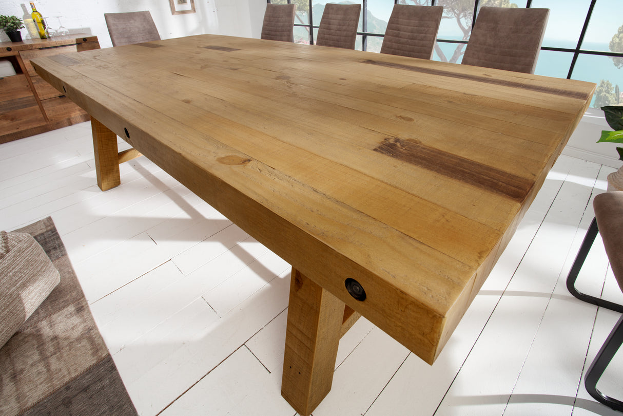 Dining table FINCA 240cm pinewood vintage brown