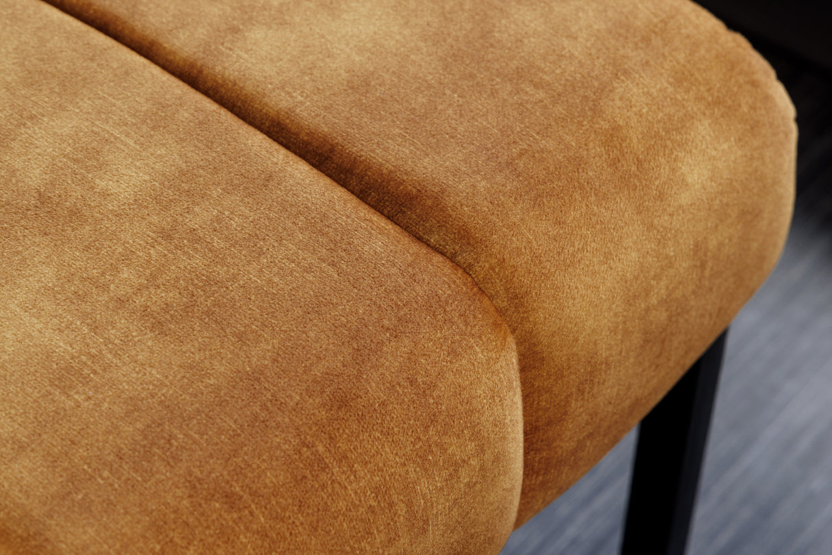 Bench PETIT BEAUTÉ 110cm velvet mustard yellow