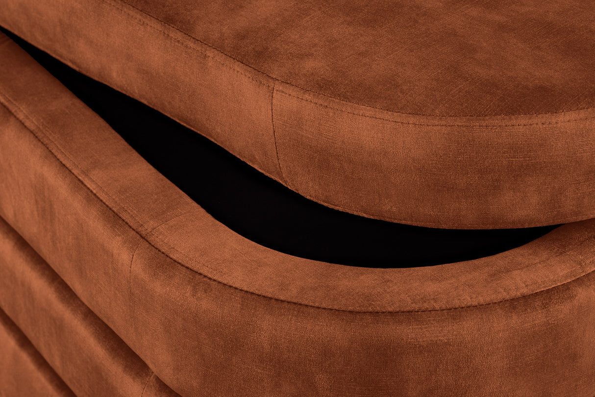 Bench chest VOQUE 115cm velvet rust brown w/ storage space bench seat