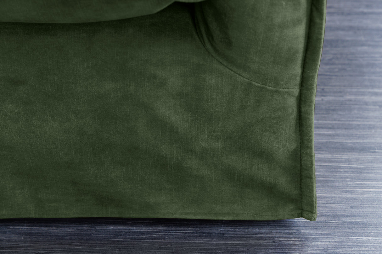 Sofa HEAVEN 200cm 3-Sitzer Federkern abnehmbarer Bezug Samt dunkelgrün