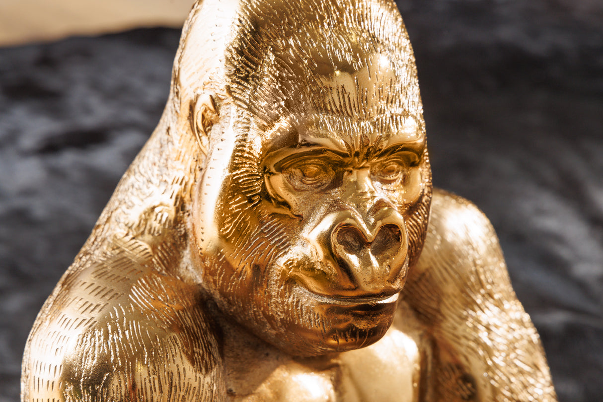 Beistelltisch KONG 50cm gold mit 45cm Glasplatte