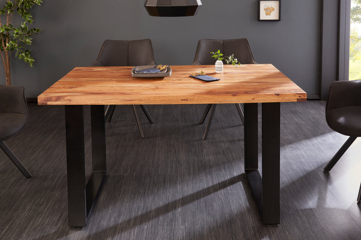 Esstisch IRON CRAFT 120cm U-Beine Sheesham Holz