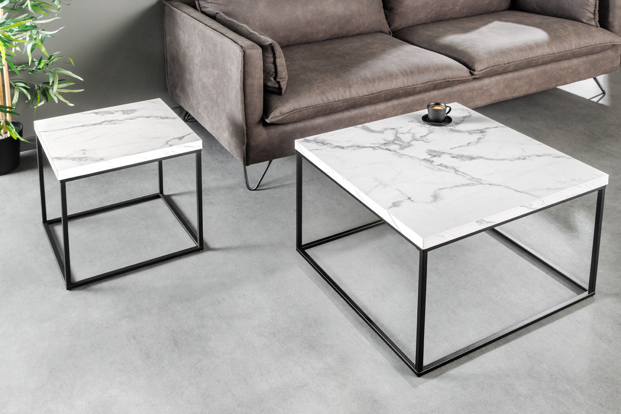 Couchtisch ARCHITECTURE 45cm weiß Marmoroptik